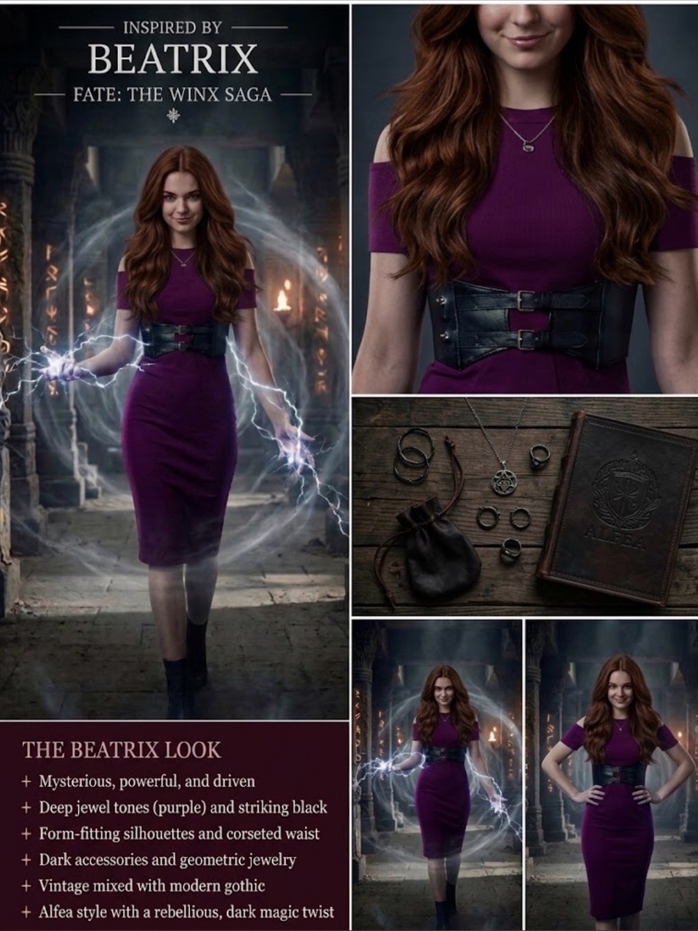 Olivia Matthews |  Cold- Shoulder Midi 
Dress | Fate: The Winx Saga Beatrix Core